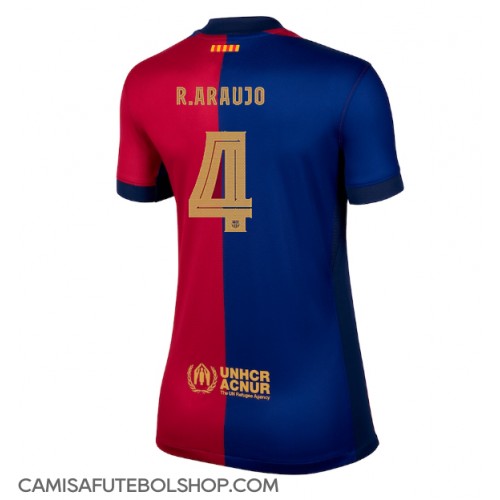 Camisa de time de futebol Barcelona Ronald Araujo #4 Replicas 1º Equipamento Feminina 2024-25 Manga Curta